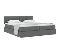vidaXL Cama con Almacenamiento con colchón Gris Oscuro 180 x 200 cm, Cama de Almacenamiento Moderna, colchón de Espuma cómodo, diseño Urbano, Mueble Que Ahorra Espacio, Marco hidráulico