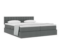vidaXL Cama con Almacenamiento con colchón Gris Oscuro 180 x 200 cm, Cama de Almacenamiento Moderna, colchón de Espuma cómodo, diseño Urbano, Mueble Que Ahorra Espacio, Marco hidráulico