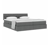 vidaXL Cama con Almacenamiento con colchón Gris Oscuro 180 x 200 cm, Cama de Almacenamiento Moderna, colchón de Espuma cómodo, diseño Urbano, Mueble Que Ahorra Espacio, Marco hidráulico