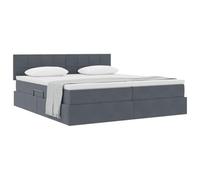 vidaXL Cama con Almacenamiento con colchón Gris Oscuro 90 x 200 cm, Dormitorio, Rectangular, Diseño Moderno con Materiales Resistentes, para Cualquier Hogar Actual, Uso Eficiente del Espacio