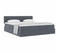 vidaXL Cama con Almacenamiento con colchón Gris Oscuro 90 x 200 cm, Dormitorio, Rectangular, Diseño Moderno con Materiales Resistentes, para Cualquier Hogar Actual, Uso Eficiente del Espacio