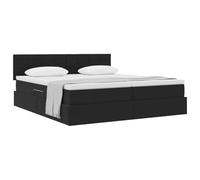 vidaXL Cama con Almacenamiento con colchón Negro 90 x 200 cm, Dormitorio, Rectangular, Diseño Moderno con Materiales Resistentes, para Cualquier Hogar Actual, Uso Eficiente del Espacio