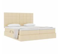 vidaXL Cama con Almacenamiento Crema 200 x 200 cm Cuero sintético, Cama de Almacenamiento Elegante, diseño Rectangular, Marco con elevación hidráulica, colchón de Espuma, Pieza Funcional