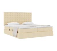 vidaXL Cama con Almacenamiento Crema 200 x 200 cm Cuero sintético, Cama de Almacenamiento Elegante, diseño Rectangular, Marco con elevación hidráulica, colchón de Espuma, Pieza Funcional