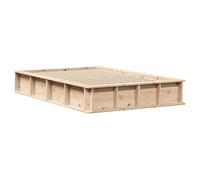 vidaXL Cama con Almacenamiento elevable Natural 140 x 200 cm de Madera sólida de Pino. Mueble Minimalista para Dormitorio, una solución Moderna y práctica para Ahorrar Espacio.