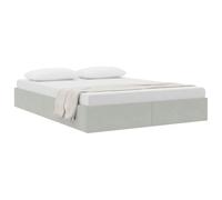 vidaXL Cama con Almacenamiento Gris Claro 140 x 200 cm Terciopelo, Muebles de Dormitorio, Diseño Rectangular, Estética Moderna, Materiales duraderos, Soluciones de Almacenamiento Elegantes, Espacios