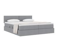 vidaXL Cama con Almacenamiento Gris Claro 180 x 200 cm Cuero sintético, Cama de Almacenamiento Moderna, colchón de Espuma cómodo, diseño Urbano, Mueble Que Ahorra Espacio, Marco hidráulico