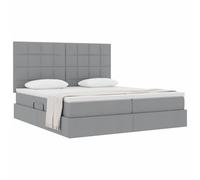 vidaXL Cama con Almacenamiento Gris Claro 200 x 200 cm Cuero sintético, Cama de Almacenamiento Elegante, diseño Rectangular, Marco con elevación hidráulica, colchón de Espuma, Pieza Funcional