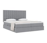 vidaXL Cama con Almacenamiento Gris Claro 200 x 200 cm Cuero sintético, Cama de Almacenamiento Elegante, diseño Rectangular, Marco con elevación hidráulica, colchón de Espuma, Pieza Funcional