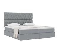 vidaXL Cama con Almacenamiento Gris Claro 200 x 200 cm Cuero sintético, Cama de Almacenamiento Elegante, diseño Rectangular, Marco con elevación hidráulica, colchón de Espuma, Pieza Funcional