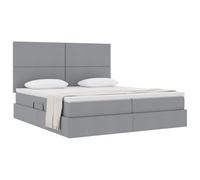 vidaXL Cama con Almacenamiento Gris Claro 200 x 200 cm Cuero sintético, Cama de Almacenamiento Elegante, diseño Rectangular, Marco con elevación hidráulica, colchón de Espuma, Pieza Funcional