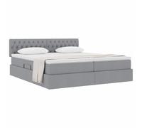 vidaXL Cama con Almacenamiento Gris Claro 200 x 200 cm Cuero sintético, Cama de Almacenamiento Moderna, colchón de Espuma cómodo, diseño Urbano, Mueble Que Ahorra Espacio, Marco hidráulico
