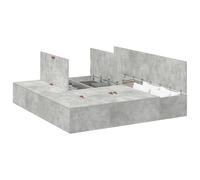 vidaXL Cama con Almacenamiento Gris Concreto MDF con Litera Integrada para Colchón de 200 cm, Diseño Moderno Minimalista, Ideal para Dormitorios y Habitaciones de Invitados, Funcional y Elegante, PE