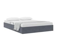 vidaXL Cama con Almacenamiento Gris Oscuro 153 x 203 cm Terciopelo, Estructura de Cama de Terciopelo Moderno, Almacenamiento con elevación hidráulica, diseño Compacto para tu Dormitorio
