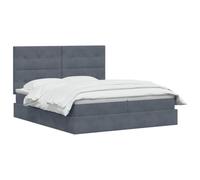 vidaXL Cama con Almacenamiento Gris Oscuro 180 x 200 cm Terciopelo, Cama Moderna con Almacenamiento, elevación hidráulica, colchón de Terciopelo, diseño Funcional, Muebles Interiores