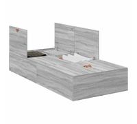 vidaXL Estructura de cama Grey Sonoma para colchones individuales con gran capacidad de almacenamiento debajo, diseño moderno en madera, ideal para muebles de dormitorio compactos y contemporáneos par