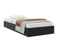 vidaXL Cama con Almacenamiento Negro 100 x 190 cm Cuero sintético, Cama Rectangular Moderna, de Piel sintética, con Levante hidráulico, Marco metálico, Espacio organizado, diseño Funcional
