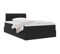 vidaXL Cama con Almacenamiento Negro 120 x 190 cm Terciopelo, Dormitorio, Diseño Rectangular, Muebles Modernos para Espacios compactos, Materiales duraderos para Comodidad Prolongada, Ideas de Decora