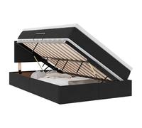 vidaXL Cama con Almacenamiento Negro 120 x 190 cm Terciopelo, Dormitorio, Diseño Rectangular, Muebles Modernos para Espacios compactos, Materiales duraderos para Comodidad Prolongada, Ideas de Decora