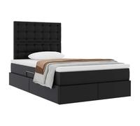 vidaXL Cama con almacenamiento 120x200 cm, cuero sintético negro, moderna y duradera