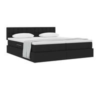 vidaXL Cama con Almacenamiento Negro 180 x 200 cm Cuero sintético, Cama de Almacenamiento Moderna, colchón de Espuma cómodo, diseño Urbano, Mueble Que Ahorra Espacio, Marco hidráulico