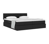 vidaXL Cama con Almacenamiento Negro 200 x 200 cm Cuero sintético, Cama de Almacenamiento Moderna, colchón de Espuma cómodo, diseño Urbano, Mueble Que Ahorra Espacio, Marco hidráulico