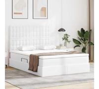 vidaXL Cama con Almacenamiento Puro 140 x 190 cm Cuero sintético, Dormitorio, Rectangular, Moderno, Duradero, con Diseño Ahorrador de Espacio, para Vida Acogedora, Materiales de Calidad, Estilo Versá