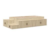 vidaXL Cama con Almacenamiento Roble Negro con Espacio Amplio de 100x200 cm para Organización del Dormitorio y Estilo Moderno, Solución Contemporánea y Duradera para Muebles de Interior