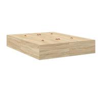 vidaXL Sonoma - Estructura de madera de roble para colchón Queen Size | Elegante estructura de madera de ingeniería con espacio de almacenamiento integrado | Moderno mueble de dormitorio con