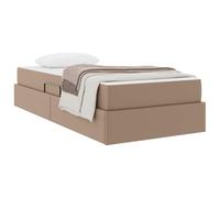 vidaXL Cama con Almacenamiento y colchón 2 pcs Capuchino Cuero, Cama Ajustable Moderna, Mueble Multiusos, Almacenamiento bajo la Cama, solución contemporánea para tu habitación