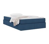 vidaXL Cama con Almacenamiento y colchón Azul 120 x 190 cm Poliéster, Cama Moderna y estilosa, Marco de Almacenamiento Duradero, solución compacta para tu Dormitorio