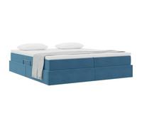 vidaXL Cama con Almacenamiento y colchón Azul Oscuro 200 x 200 cm, Transforma tu Dormitorio: un diseño Rectangular con Muebles Modernos y duraderos para un Espacio cómodo y Estiloso