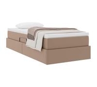 vidaXL Cama con Almacenamiento y colchón Capuchino 100 x 200 cm, Muebles de Dormitorio, diseño Rectangular, estética Moderna, Materiales duraderos, Estilo versátil para Espacios contemporáneos