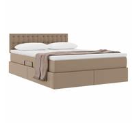 vidaXL Cama con Almacenamiento y colchón Capuchino 140 x 200 cm, Cama Rectangular Moderna con Almacenamiento, Marco de Cuero sintético, solución compacta para tu Dormitorio