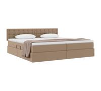 vidaXL Cama con Almacenamiento y colchón Capuchino 200 x 200 cm, Cama Rectangular Moderna con Almacenamiento, Marco de Cuero sintético, solución compacta para tu Dormitorio