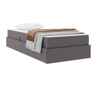 vidaXL Cama con Almacenamiento y colchón con colchón 2 pcs Gris Cuero, Cama Ajustable Moderna, Mueble Multiusos, Almacenamiento bajo la Cama, solución contemporánea para tu habitación