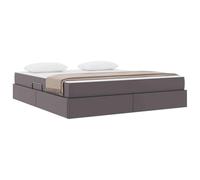 vidaXL Cama con Almacenamiento y colchón con colchón 2 pcs Gris Cuero, Cama Ajustable Moderna, Mueble Multiusos, Almacenamiento bajo la Cama, solución contemporánea para tu habitación