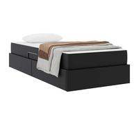 vidaXL Cama con Almacenamiento y colchón con colchón 2 pcs Negro Cuero, Cama Ajustable Moderna, Mueble Multiusos, Almacenamiento bajo la Cama, solución contemporánea para tu habitación