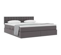 vidaXL Cama con Almacenamiento y colchón con colchón Gris 160 x 200 cm, Cama Rectangular Moderna con Almacenamiento, Marco de Cuero sintético, solución compacta para tu Dormitorio