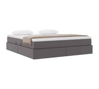 vidaXL Cama con Almacenamiento y colchón con colchón Gris 160 x 200 cm, Muebles de Dormitorio, diseño Rectangular, estética Moderna, Materiales duraderos, Estilo versátil para Espacios contemporáneos