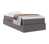 vidaXL Cama con Almacenamiento y colchón con colchón Gris 90 x 200 cm, Muebles de Dormitorio, diseño Rectangular, estética Moderna, Materiales duraderos, Estilo versátil para Espacios contemporáneos