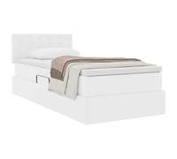 vidaXL Cama con Almacenamiento y colchón con colchón Puro 90 x 190 cm, Cama Rectangular Moderna con Almacenamiento, Marco de Cuero sintético, solución compacta para tu Dormitorio