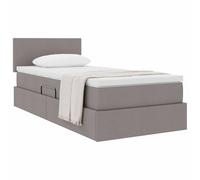 vidaXL Cama con Almacenamiento y colchón con colchón Taupé 90 x 190 cm, Cama Rectangular Moderna, con elevación hidráulica, cabecera de poliéster, Mueble para Ahorrar Espacio y almacenar