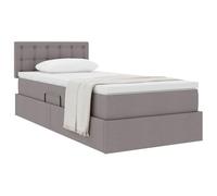 vidaXL Cama con Almacenamiento y colchón con colchón Taupé 90 x 190 cm, Cama Rectangular Moderna, con elevación hidráulica, cabecera de poliéster, Mueble para Ahorrar Espacio y almacenar