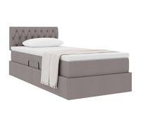 vidaXL Cama con Almacenamiento y colchón con colchón Taupé 90 x 200 cm, Cama Rectangular Moderna, con elevación hidráulica, cabecera de poliéster, Mueble para Ahorrar Espacio y almacenar
