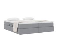 vidaXL Cama con Almacenamiento y colchón Gris Claro 180 x 200 cm, Cama Rectangular Moderna con Almacenamiento, Plataforma cómoda, diseño ahorrador de Espacio, Marco Ajustable