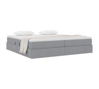 vidaXL Cama con Almacenamiento y colchón Gris Claro 200 x 200 cm, Dormitorio, Rectangular, Moderno, Durable, Diseño Chido, Uso Versátil, Materiales de Calidad, para Relajación