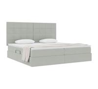 vidaXL Cama con Almacenamiento y colchón Gris Claro 200 x 200 cm, Dormitorio, Rectangular, Moderno, Muebles Duraderos, Decoración Estilizada, Soluciones Que Ahorran Espacio para tu Ho
