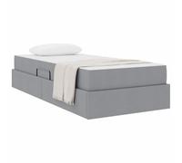 vidaXL Cama con Almacenamiento y colchón Gris Claro 90 x 190 cm, Cama Moderna y estilosa, Marco de Almacenamiento Duradero, solución compacta para tu Dormitorio