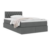 vidaXL Cama con Almacenamiento y colchón Gris Oscuro 120 x 190 cm, Cama Rectangular Moderna y Duradera, Juego de Muebles Compactos con Opciones de Diseño, Ideal para Cualquier Estilo de Decoración